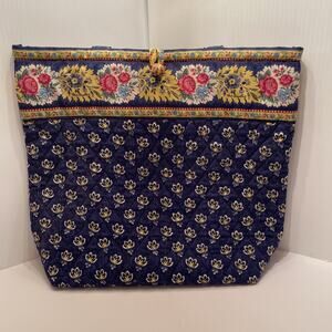 Vera Bradley Maison Blue Large Tote Bag Retired New With Tags Shoulder Bag